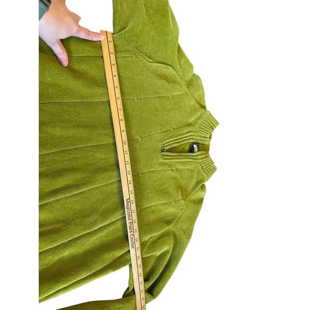 TOMMY BAHAMA Island Soft Ribbed Quarter Zip Sweater  Men's Medium‎ Green